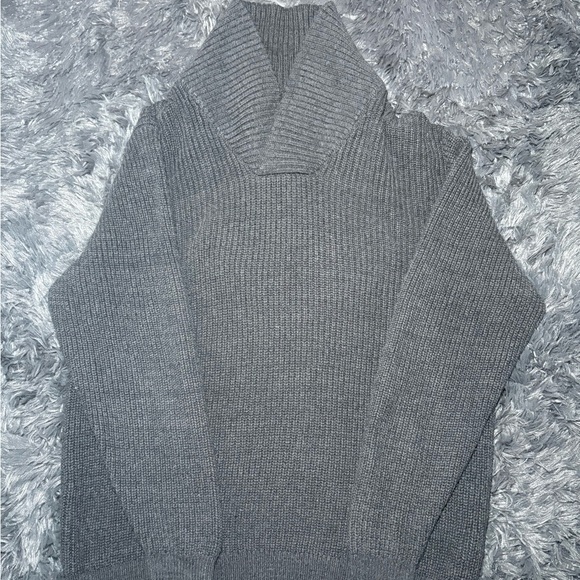 Weatherproof Other - Men’s Gray Shawl Collar Ribbed Sweater Warm Winter Knit Size L